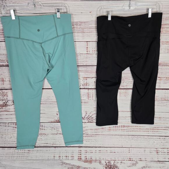 Athleta Leggings Size L Set 2 Ultra High Rise Elation & Ultimate Stash II Capri - Picture 2 of 11